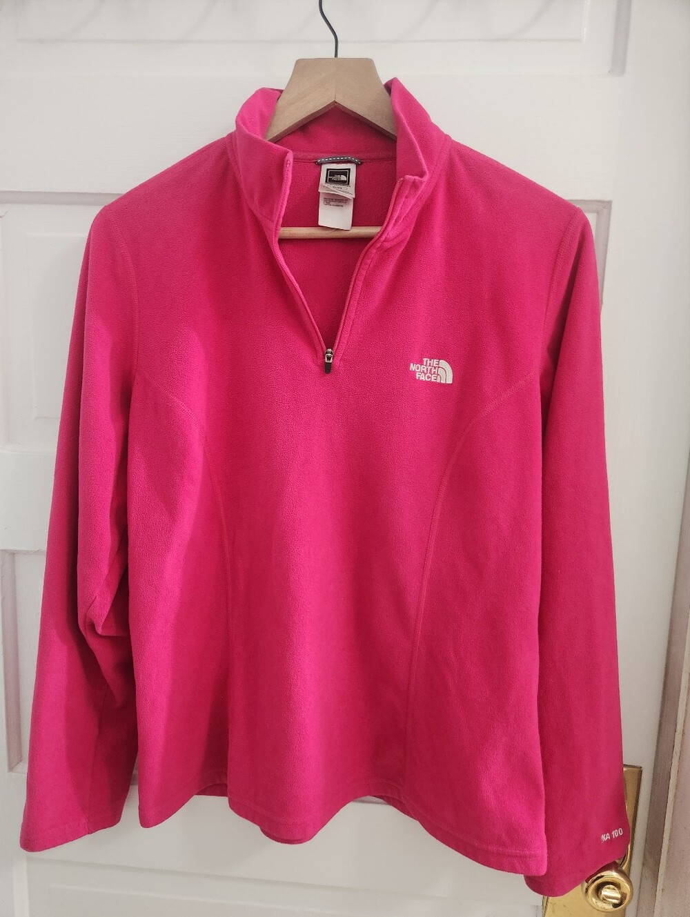 The North Face Women's XL 1/4 zip fleece pink pullover